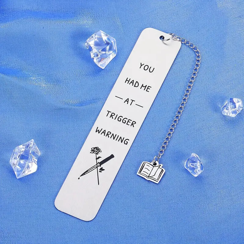 Trigger Warning Stainless Steel Bookmark