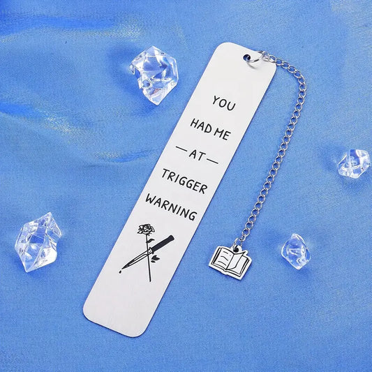 Trigger Warning Stainless Steel Bookmark